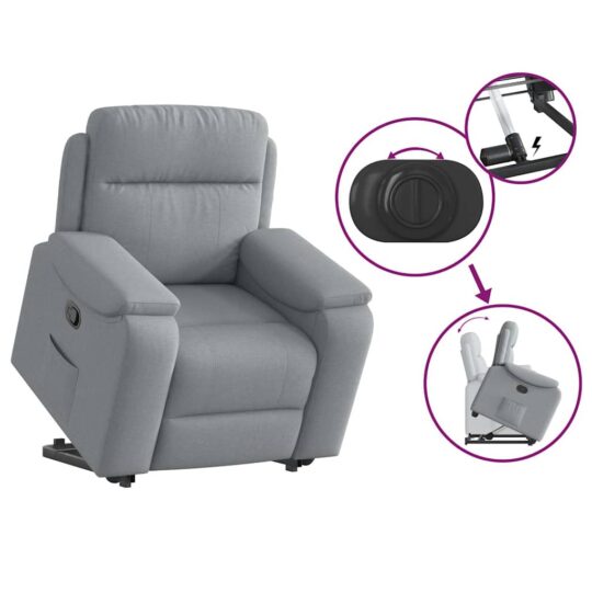 VXL8721102964282 g en hd 7 Fotoliu rabatabil cu ridicare, gri deschis, material textil VXL8721102964282 g en hd 7