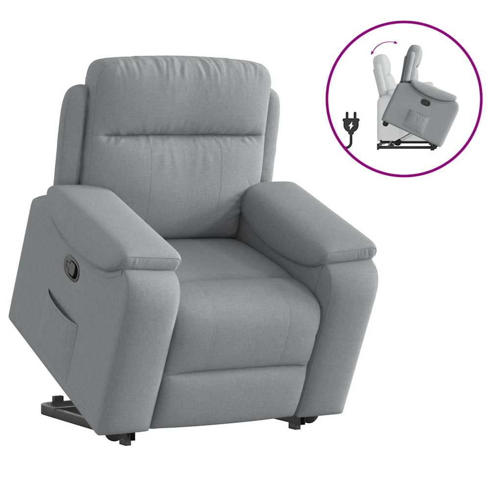 VXL8721102964282 g en hd 8 Fotoliu rabatabil cu ridicare, gri deschis, material textil Fotoliu rabatabil cu ridicare, gri deschis, material textil - imagine 9