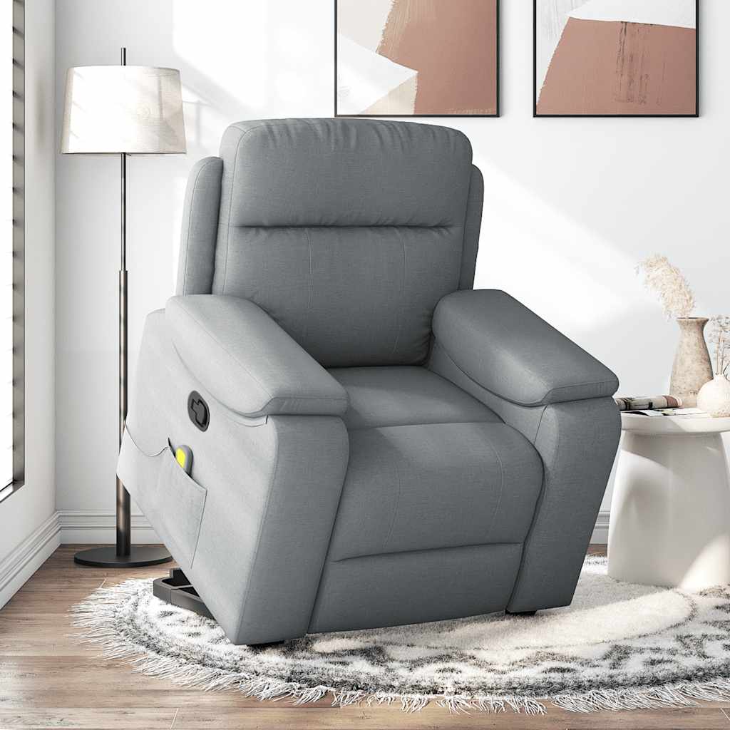 VXL8721102964381 g en hd 1 Fotoliu de masaj rabatabil cu ridicare, gri deschis, textil Fotoliu de masaj rabatabil cu ridicare, gri deschis, textil - imagine 2