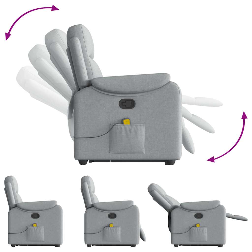 VXL8721102964381 g en hd 6 Fotoliu de masaj rabatabil cu ridicare, gri deschis, textil Fotoliu de masaj rabatabil cu ridicare, gri deschis, textil - imagine 7