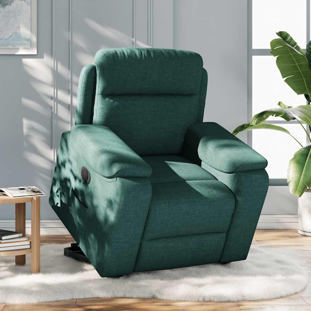 VXL8721102964541 g en hd 1 Fotoliu electric rabatabil cu ridicare, verde închis, textil Fotoliu electric rabatabil cu ridicare, verde închis, textil - imagine 2