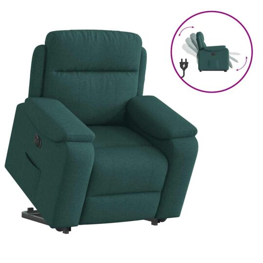 VXL8721102964541 g en hd 9 Fotoliu electric rabatabil cu ridicare, verde închis, textil VXL8721102964541 g en hd 9