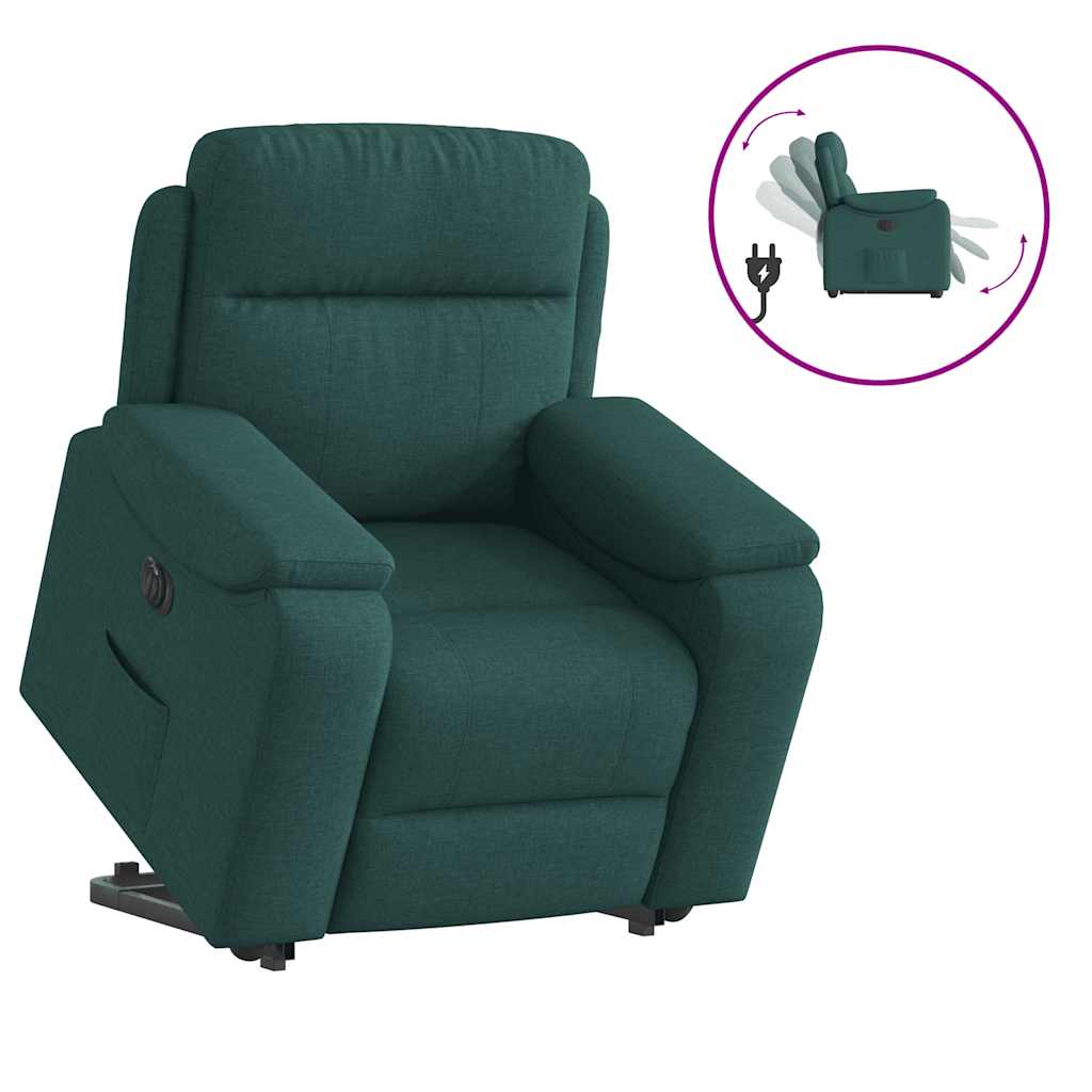 VXL8721102964541 g en hd 9 Fotoliu electric rabatabil cu ridicare, verde închis, textil Fotoliu electric rabatabil cu ridicare, verde închis, textil - imagine 10