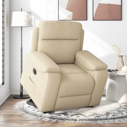 VXL8721102964565 g en hd 1 Fotoliu electric rabatabil cu ridicare, crem, textil VXL8721102964565 g en hd 1