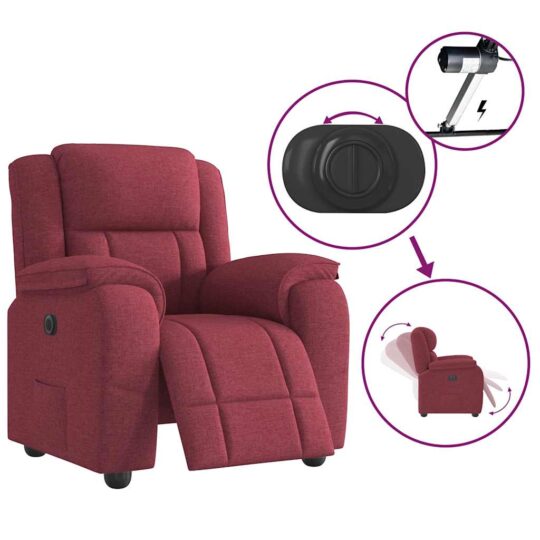 VXL8721102964718 g en hd 7 Fotoliu rabatabil electric, roșu vin, material textil VXL8721102964718 g en hd 7