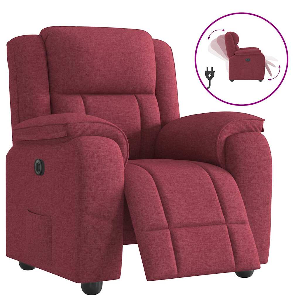 VXL8721102964718 g en hd 8 Fotoliu rabatabil electric, roșu vin, material textil Fotoliu rabatabil electric, roșu vin, material textil - imagine 9