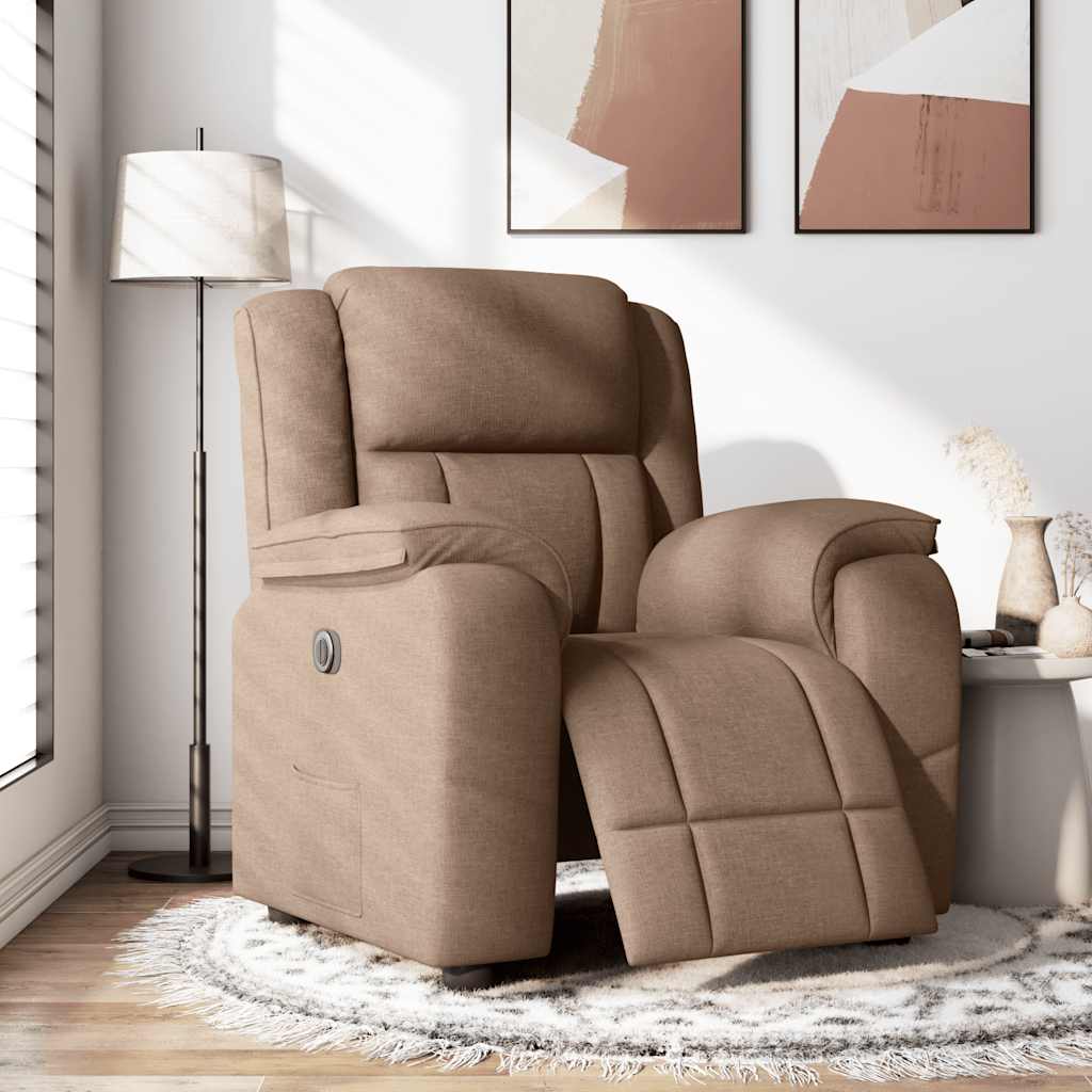 VXL8721102964725 g en hd 1 Fotoliu rabatabil electric, maro, material textil Fotoliu rabatabil electric, maro, material textil - imagine 2