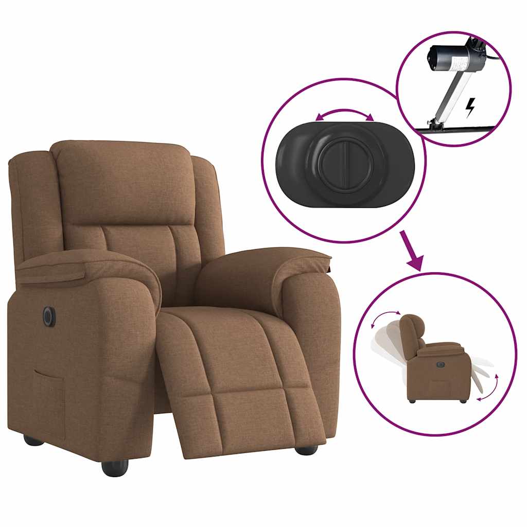 VXL8721102964725 g en hd 7 Fotoliu rabatabil electric, maro, material textil Fotoliu rabatabil electric, maro, material textil - imagine 8