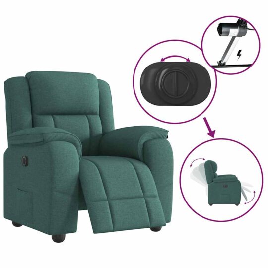 VXL8721102964749 g en hd 7 Fotoliu rabatabil electric, verde închis, material textil VXL8721102964749 g en hd 7