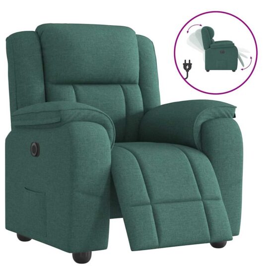 VXL8721102964749 g en hd 8 Fotoliu rabatabil electric, verde închis, material textil VXL8721102964749 g en hd 8