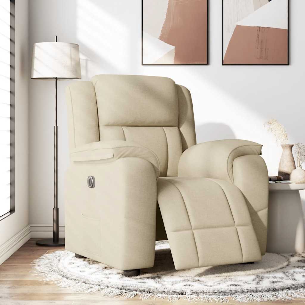 VXL8721102964763 g en hd 1 Fotoliu rabatabil electric, crem, material textil Fotoliu rabatabil electric, crem, material textil - imagine 2