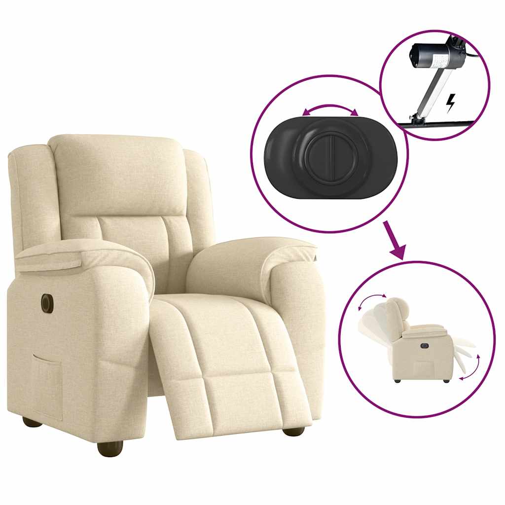 VXL8721102964763 g en hd 7 Fotoliu rabatabil electric, crem, material textil Fotoliu rabatabil electric, crem, material textil - imagine 8