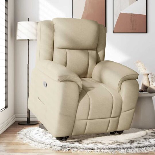 VXL8721102964961 g en hd 1 Fotoliu rabatabil cu ridicare pe verticală, crem, textil VXL8721102964961 g en hd 1