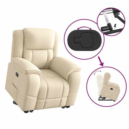 VXL8721102964961 g en hd 7 Fotoliu rabatabil cu ridicare pe verticală, crem, textil VXL8721102964961 g en hd 7