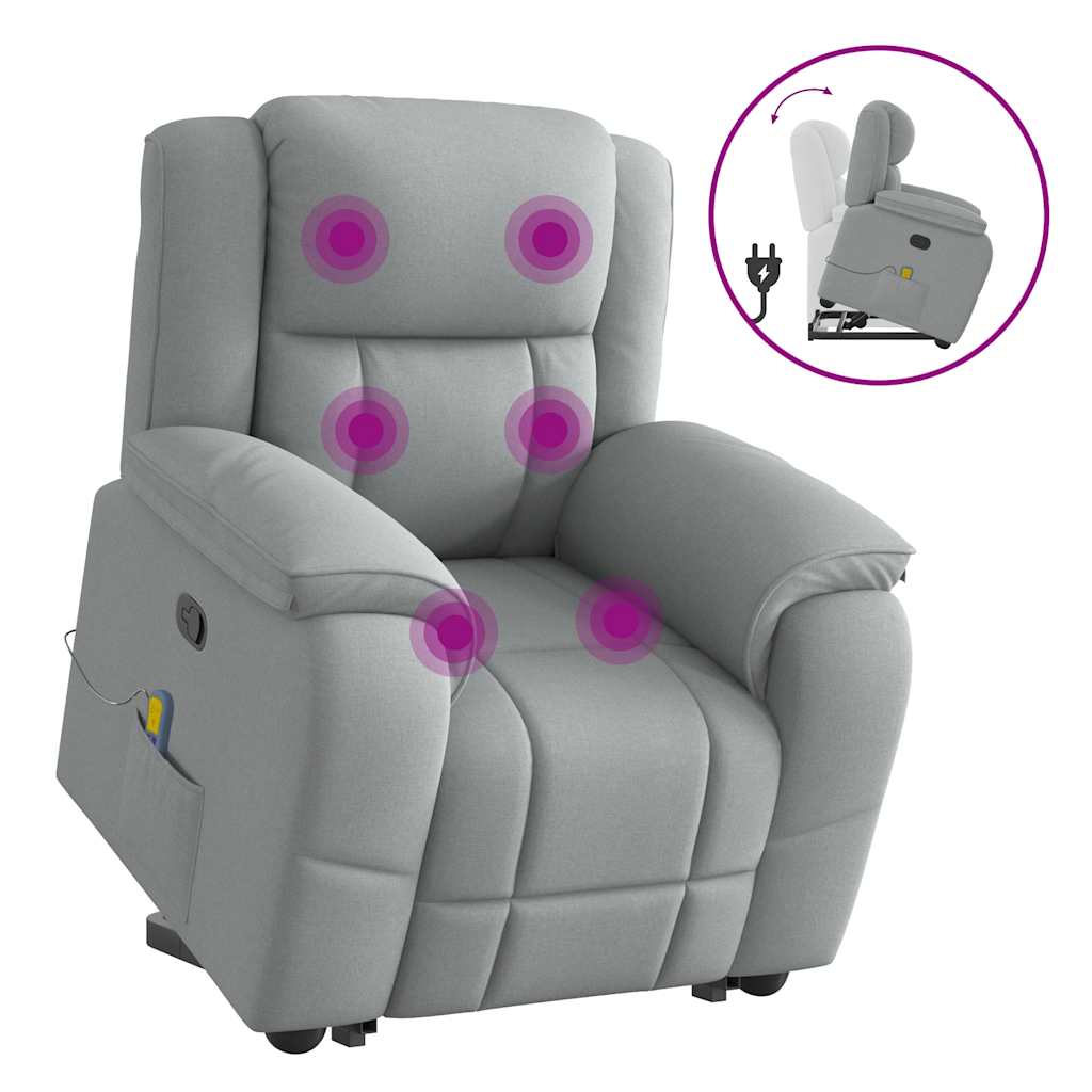VXL8721102964985 g en hd 8 Fotoliu de masaj rabatabil cu ridicare, gri deschis, textil Fotoliu de masaj rabatabil cu ridicare, gri deschis, textil - imagine 9