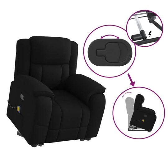 VXL8721102965005 g en hd 7 Fotoliu rabatabil de masaj, cu ridicare, negru, material textil VXL8721102965005 g en hd 7