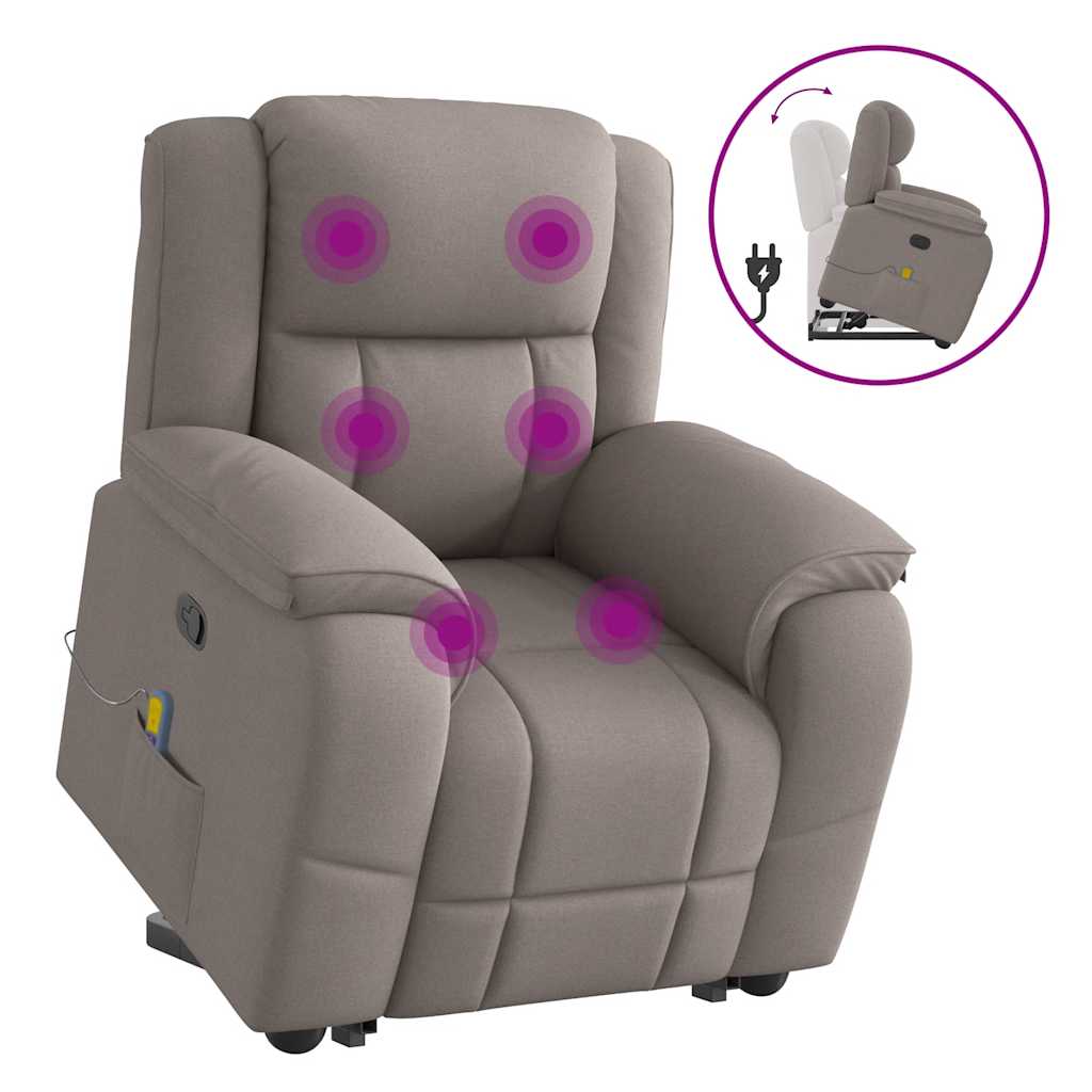 VXL8721102965050 g en hd 8 Fotoliu rabatabil de masaj cu ridicare, gri taupe, textil Fotoliu rabatabil de masaj cu ridicare, gri taupe, textil - imagine 9