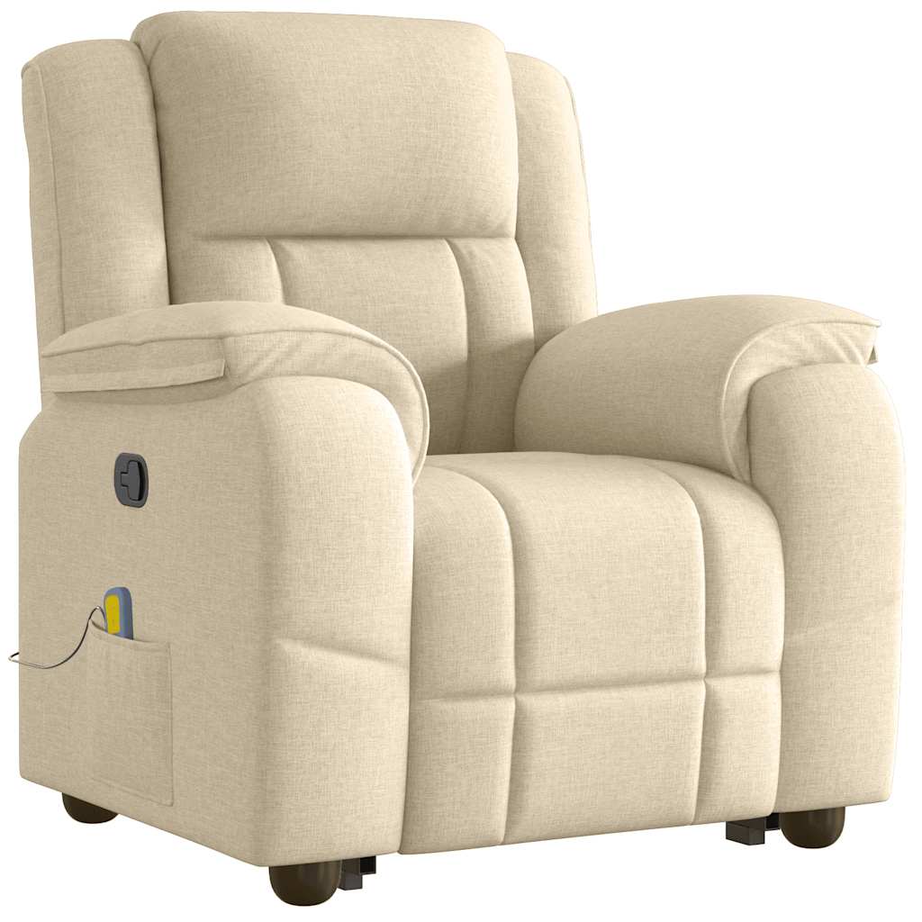 VXL8721102965067 a en hd 1 Fotoliu masaj rabatabil cu ridicare, crem, material textil Fotoliu masaj rabatabil cu ridicare, crem, material textil