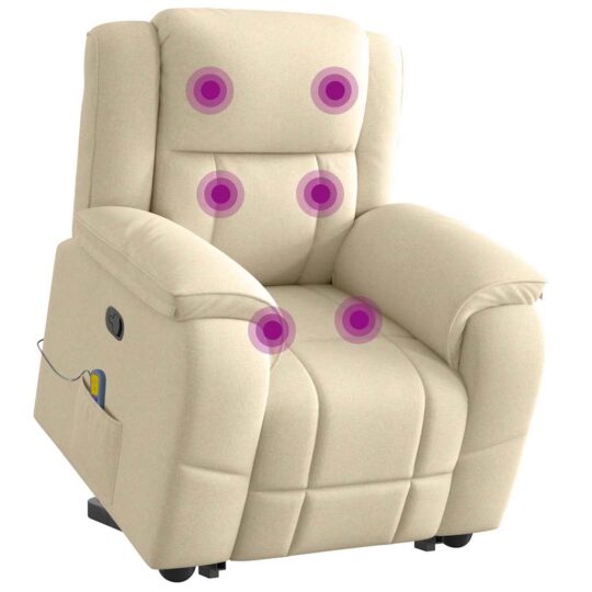 VXL8721102965067 g en hd 2 Fotoliu masaj rabatabil cu ridicare, crem, material textil VXL8721102965067 g en hd 2