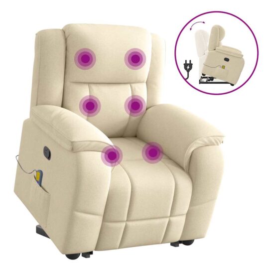 VXL8721102965067 g en hd 8 Fotoliu masaj rabatabil cu ridicare, crem, material textil VXL8721102965067 g en hd 8