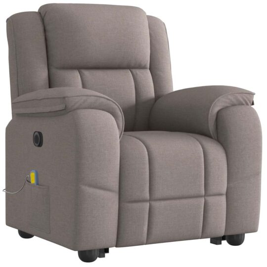 VXL8721102965258 g en hd 2 Fotoliu electric masaj rabatabil cu ridicare, gri taupe, textil VXL8721102965258 g en hd 2