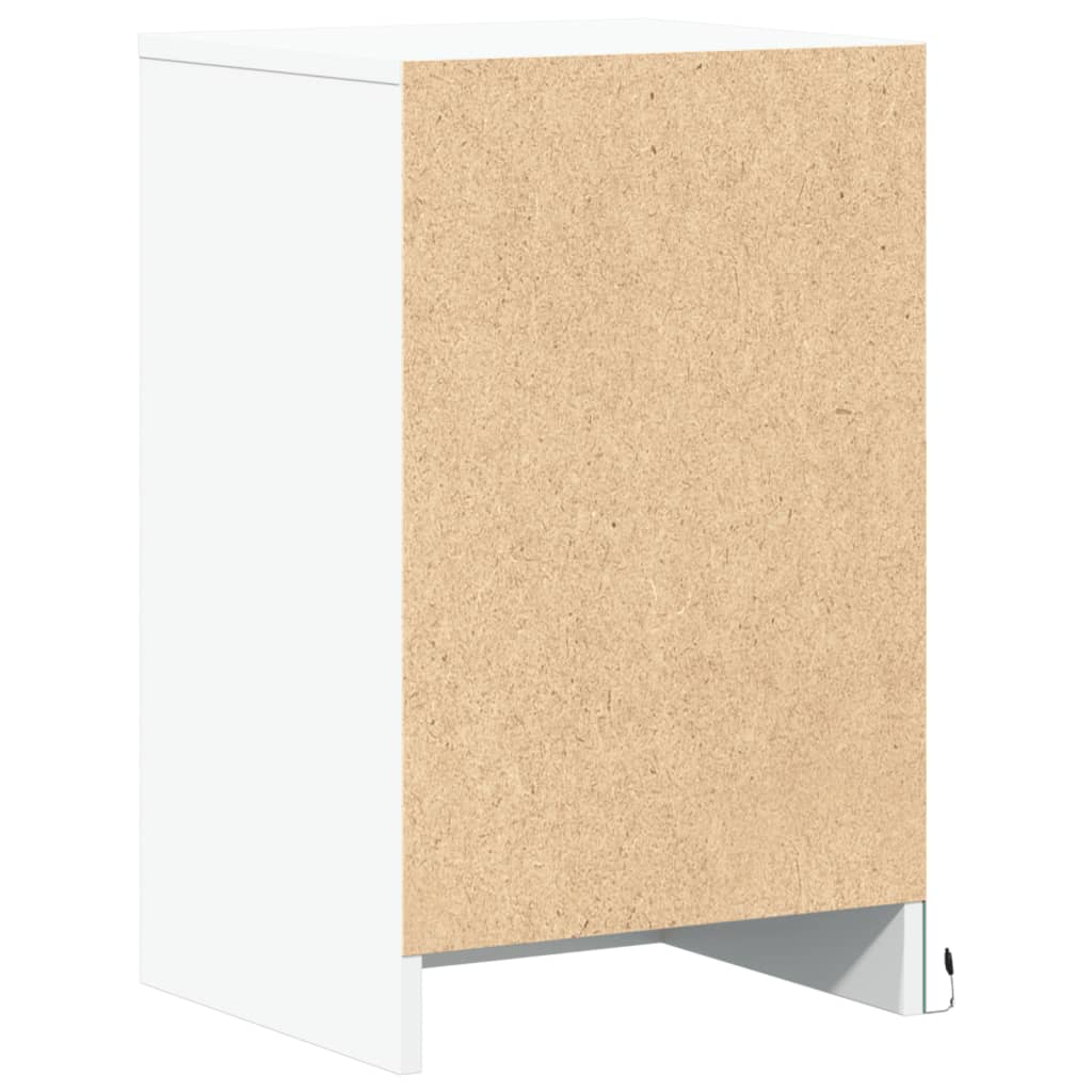 VXL8721102965630 g en hd 6 Noptieră cu lumini LED, alb, lemn prelucrat Noptieră cu lumini LED, alb, lemn prelucrat - imagine 8