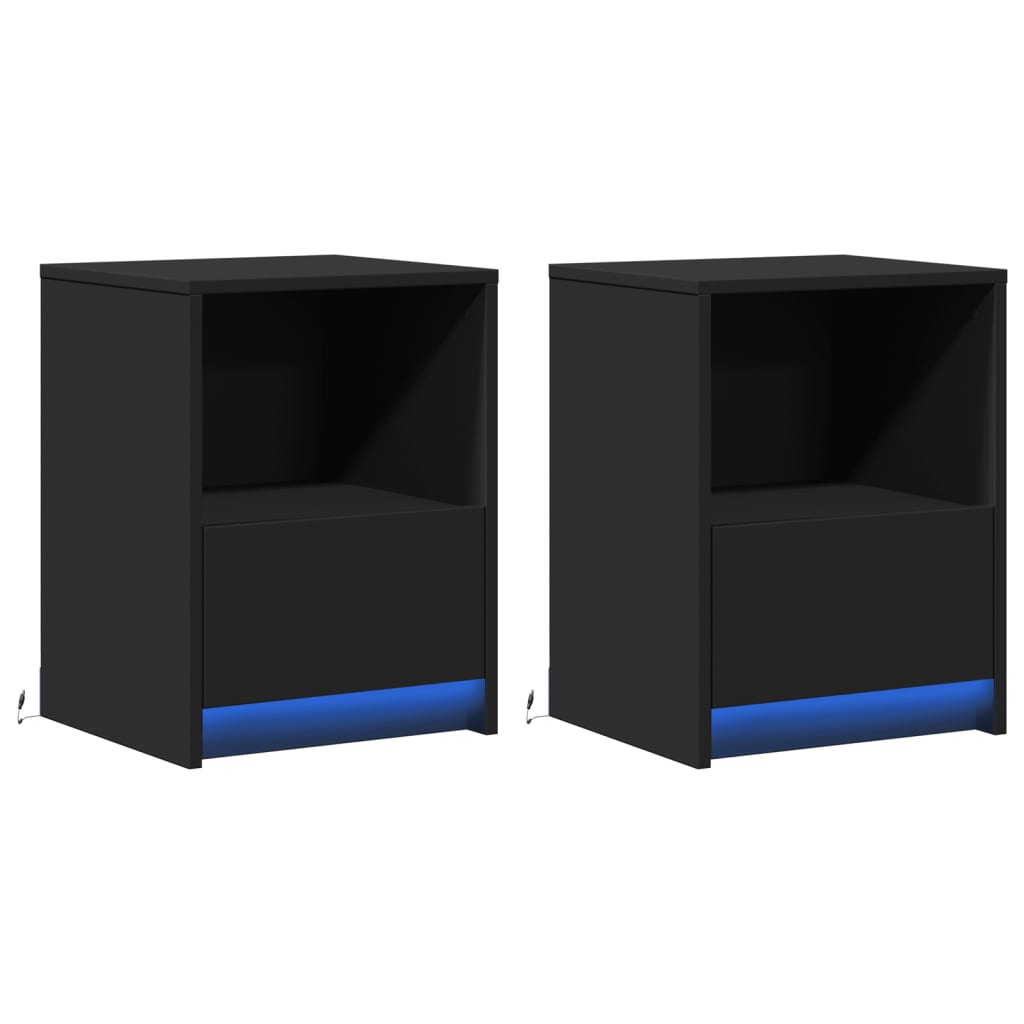 VXL8721102965876 g en hd 1 Noptiere cu lumini LED, 2 buc., negru, lemn prelucrat Noptiere cu lumini LED, 2 buc., negru, lemn prelucrat - imagine 3