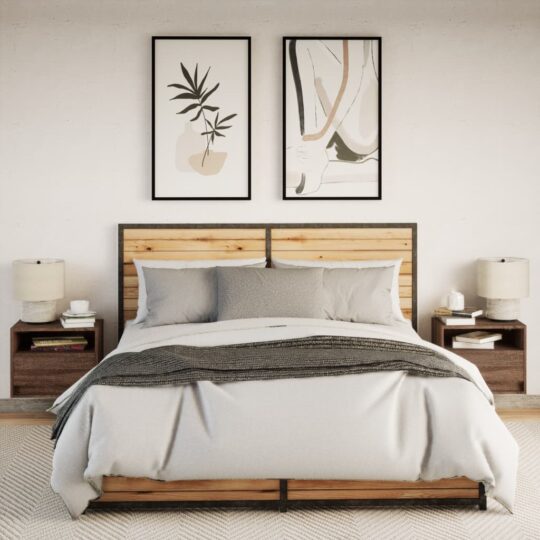 VXL8721102966392 g en hd 2 Noptiere montate pe perete cu lumini LED, 2 buc., stejar maro VXL8721102966392 g en hd 2