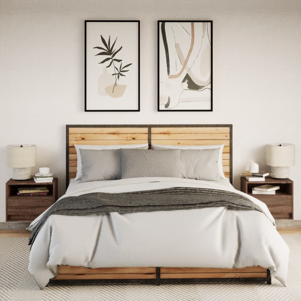 VXL8721102966392 g en hd 2 Noptiere montate pe perete cu lumini LED, 2 buc., stejar maro Noptiere montate pe perete cu lumini LED, 2 buc., stejar maro - imagine 4