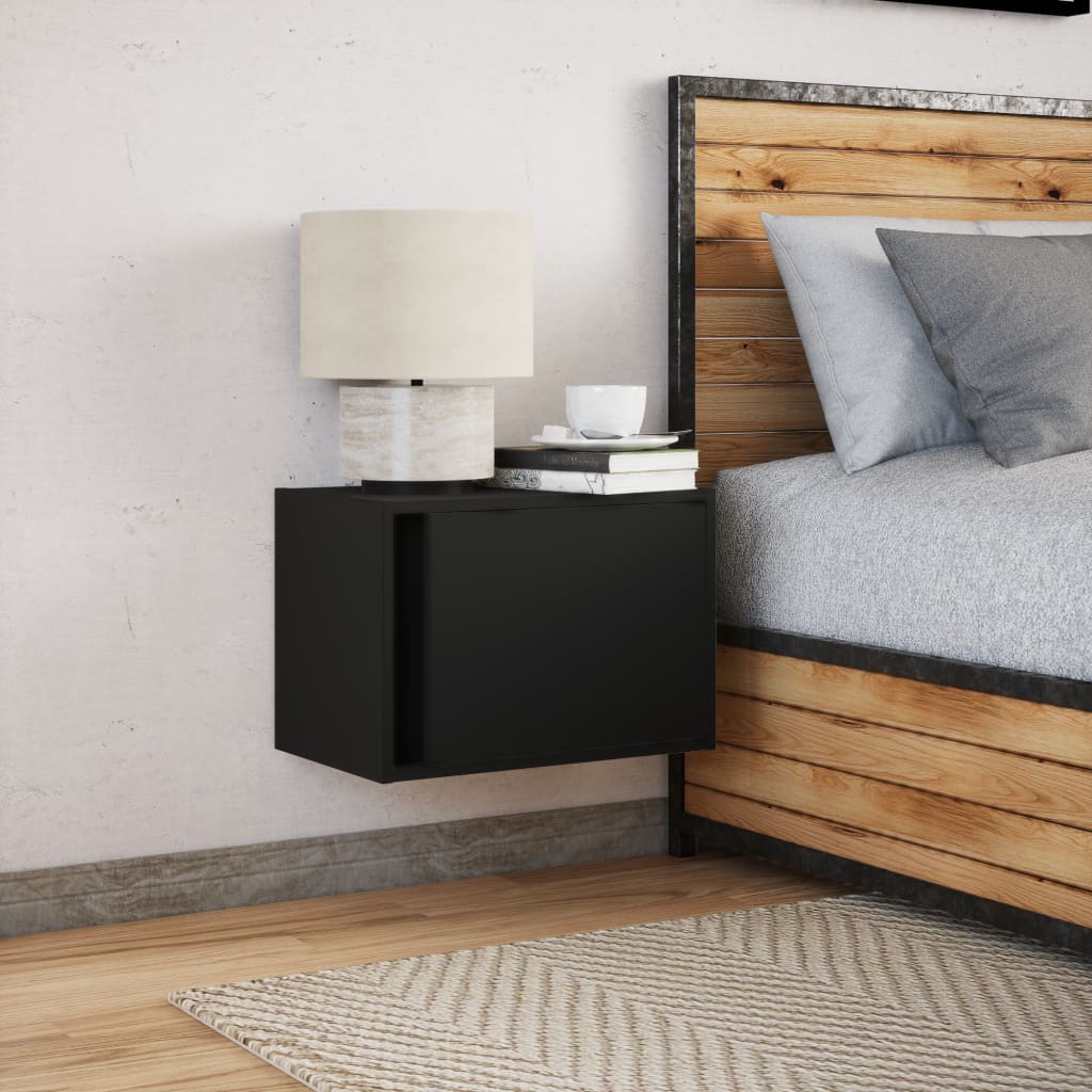 VXL8721102966569 g en hd 2 Noptieră montată pe perete cu lumini LED, negru Noptieră montată pe perete cu lumini LED, negru - imagine 4