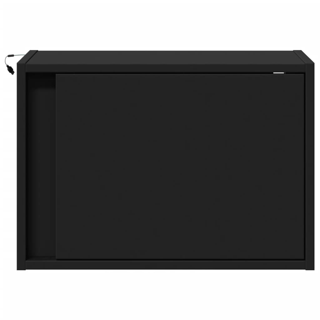 VXL8721102966569 g en hd 4 Noptieră montată pe perete cu lumini LED, negru Noptieră montată pe perete cu lumini LED, negru - imagine 6