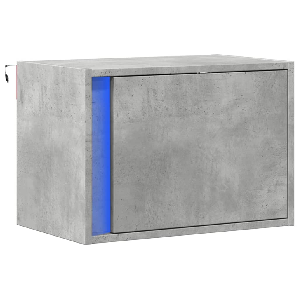 VXL8721102966606 g en hd 1 Noptieră montată pe perete cu lumini LED, gri beton Noptieră montată pe perete cu lumini LED, gri beton - imagine 3