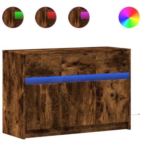 VXL8721102967498 a en hd 1 Dulap TV cu LED, stejar fumuriu, 91x34x61 cm, lemn prelucrat VXL8721102967498 a en hd 1