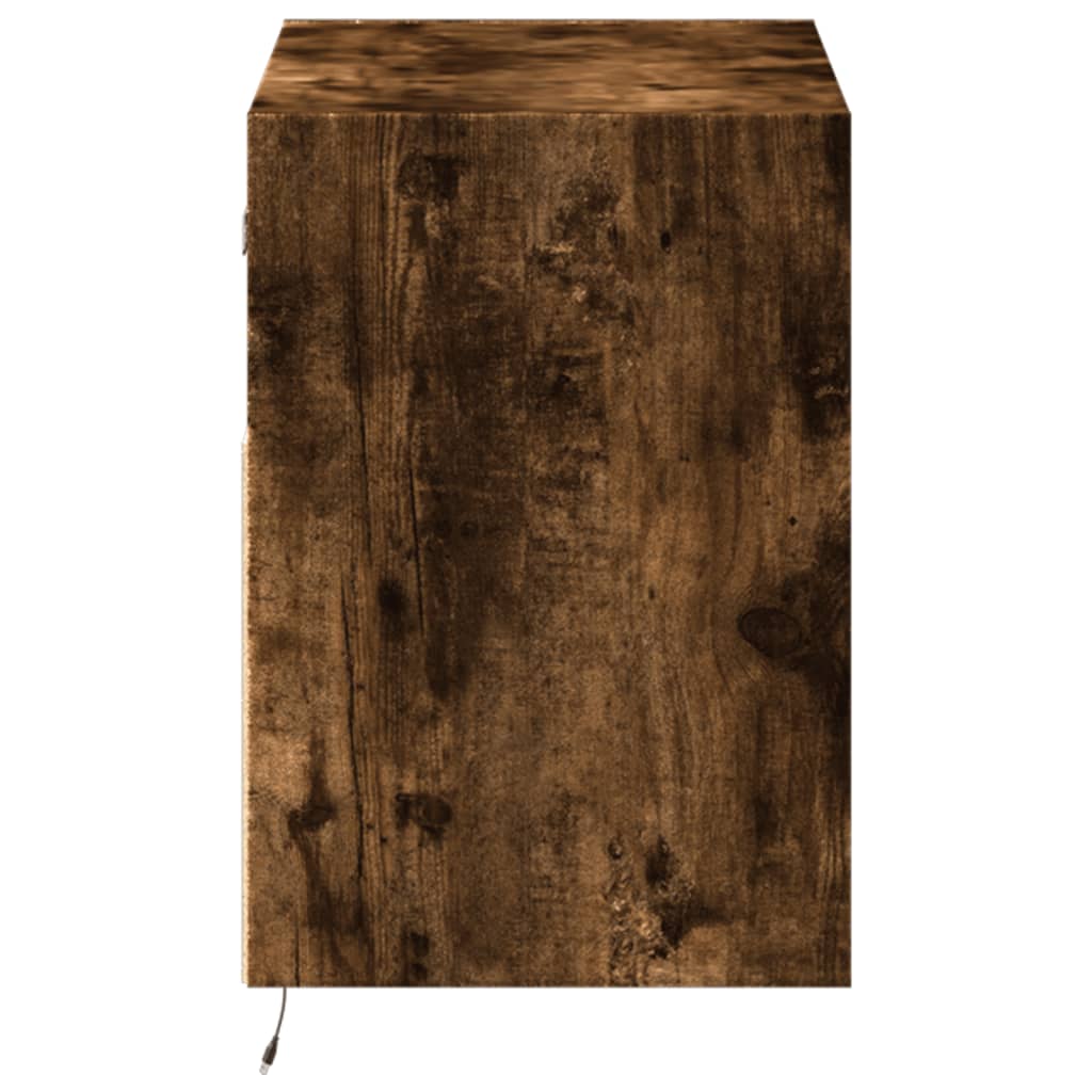 VXL8721102968969 g en hd 5 Comodă TV de perete cu lumini LED, stejar fumuriu, 80x31x45 cm Comodă TV de perete cu lumini LED, stejar fumuriu, 80x31x45 cm - imagine 7