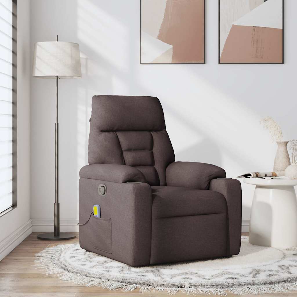 VXL8721158335630 g en hd 1 Fotoliu de masaj rabatabil, maro închis, material textil Fotoliu de masaj rabatabil, maro închis, material textil - imagine 2