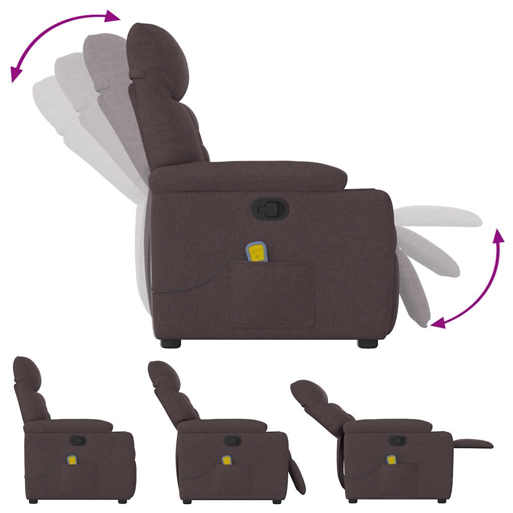 VXL8721158335630 g en hd 5 Fotoliu de masaj rabatabil, maro închis, material textil Fotoliu de masaj rabatabil, maro închis, material textil - imagine 6