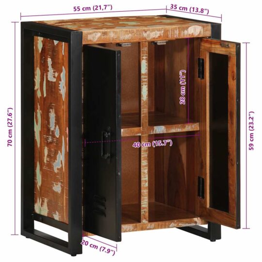 VXL8721158339478 g en hd 11 Bufetă multicolor 55x35x70 cm lemn masiv recuperat VXL8721158339478 g en hd 11