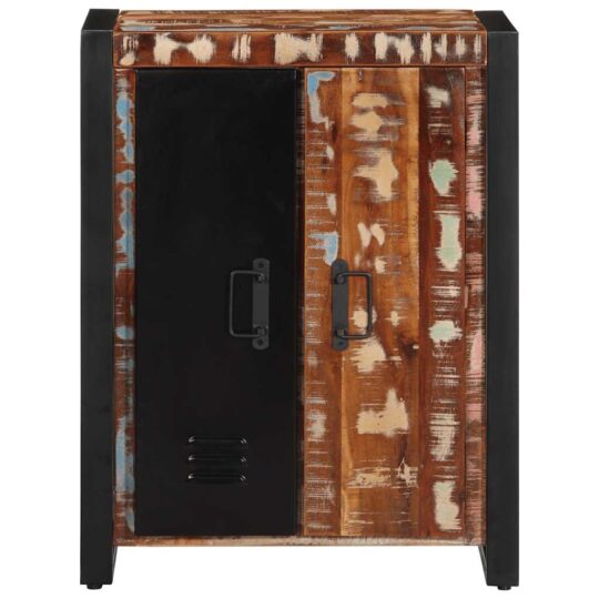 Alternative view of Bufetă multicolor 55x35x70 cm lemn masiv recuperat