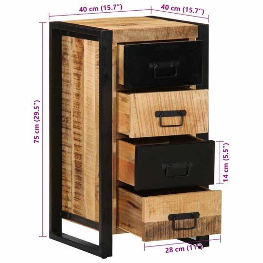 VXL8721158339546 g en hd 11 Dulap cu sertar 40x40x75 cm lemn masiv de mango VXL8721158339546 g en hd 11