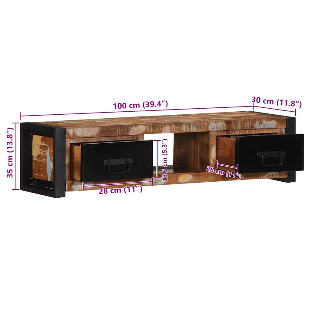 VXL8721158339713 g en hd 10 Dulap TV 100x30x25 cm lemn masiv recuperat Dulap TV 100x30x25 cm lemn masiv recuperat - imagine 11