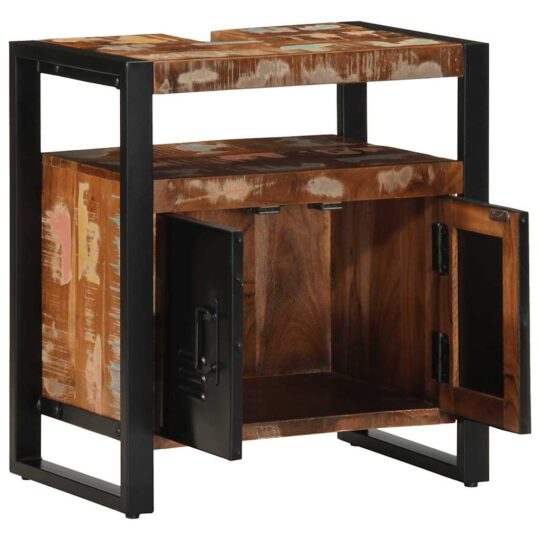 Alternative view of Dulap pentru chiuvetă de baie 55x35x60 cm lemn masiv recuperat