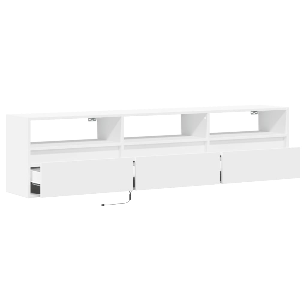 VXL8721158342850 g en hd 7 Comodă TV de perete cu lumini LED, alb, 180x31x45 cm Comodă TV de perete cu lumini LED, alb, 180x31x45 cm - imagine 9