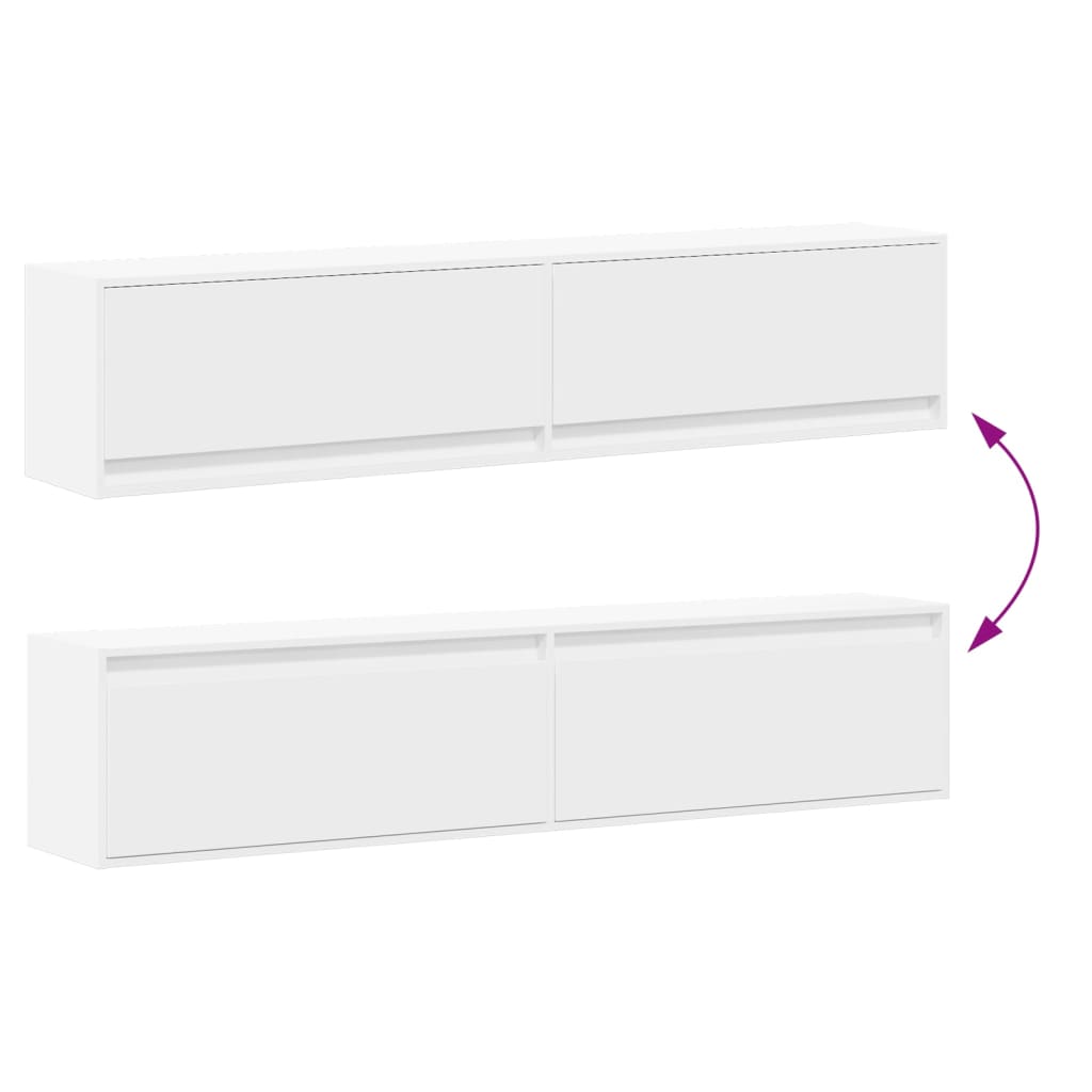VXL8721158342928 g en hd 8 Comodă TV de perete cu lumini LED, alb, 180x31x38 cm Comodă TV de perete cu lumini LED, alb, 180x31x38 cm - imagine 10