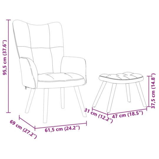 VXL8721158362056 g en hd 10 Scaun de relaxare cu taburet, negru, textil VXL8721158362056 g en hd 10