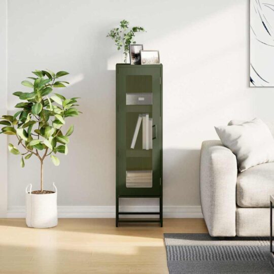 VXL8721158372307 g en hd 2 Dulap înalt, verde măsliniu, 36x39x123 cm, oțel laminat rece VXL8721158372307 g en hd 2