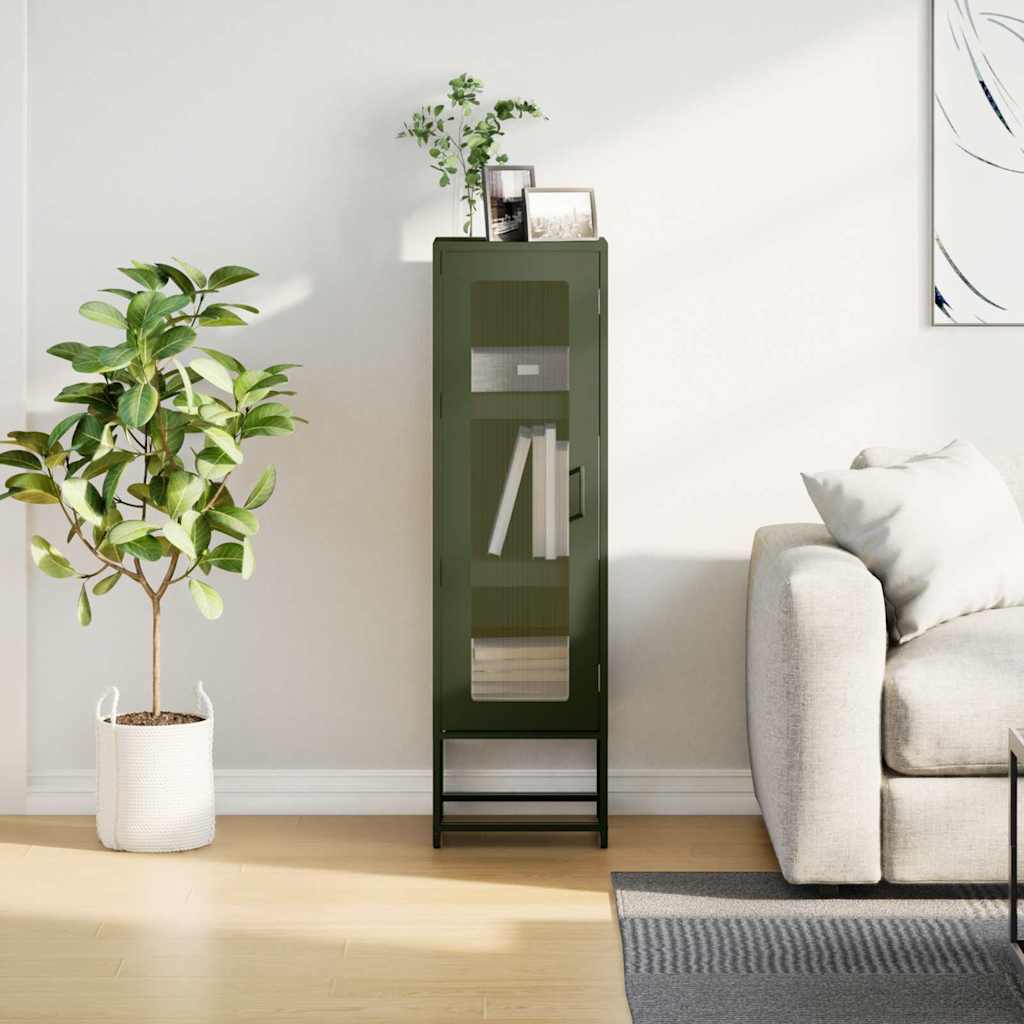 VXL8721158372307 g en hd 2 Dulap înalt, verde măsliniu, 36x39x123 cm, oțel laminat rece Dulap înalt, verde măsliniu, 36x39x123 cm, oțel laminat rece - imagine 4