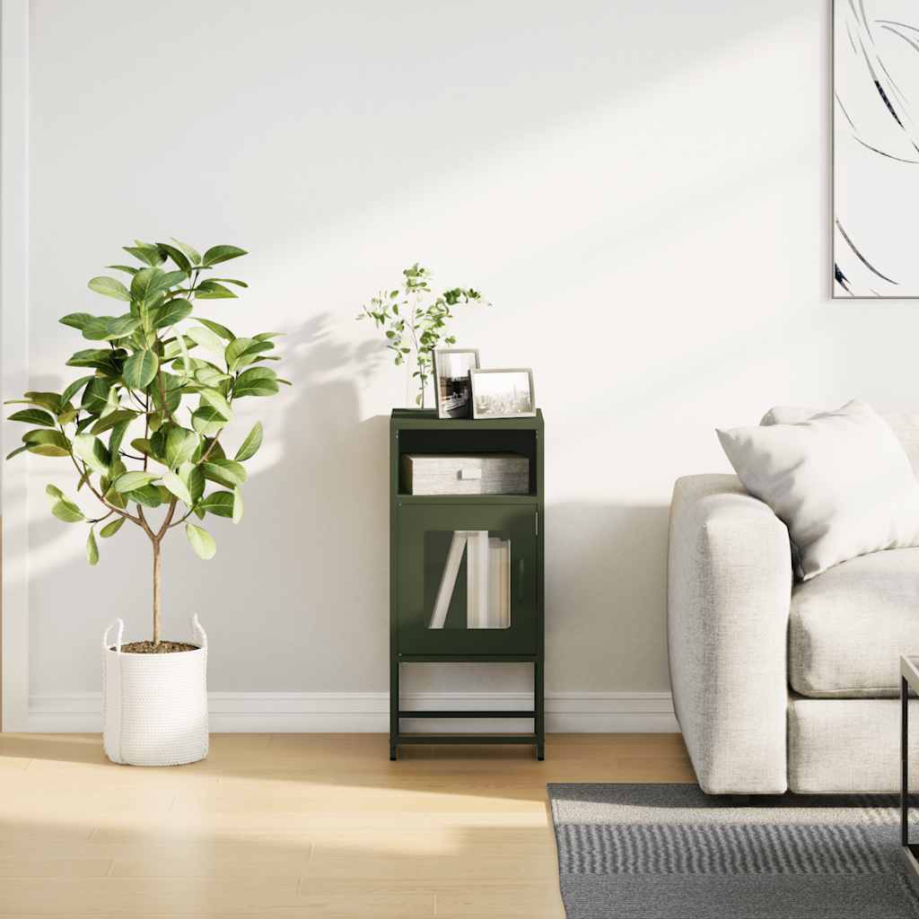 VXL8721158372482 g en hd 2 Noptieră, verde măslină, 36x39x78 cm, oțel laminat la rece Noptieră, verde măslină, 36x39x78 cm, oțel laminat la rece - imagine 4