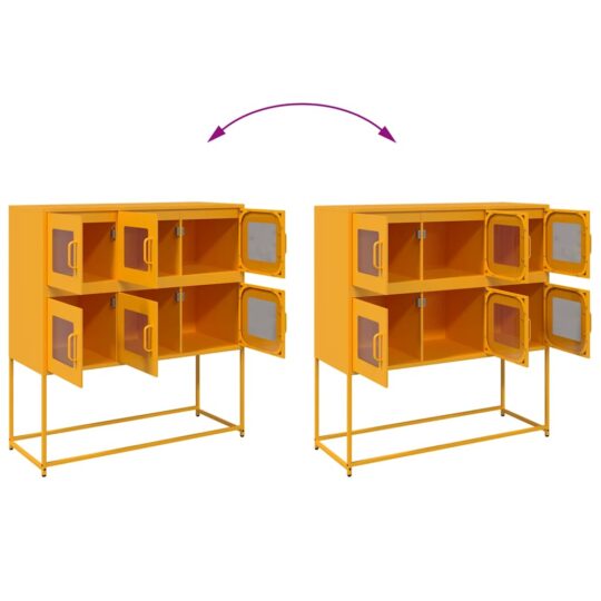 VXL8721158372598 g en hd 8 Dulap, galben muștar, 100,5x39x107 cm, oțel laminat la rece VXL8721158372598 g en hd 8