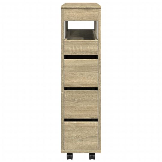 VXL8721158400680 g en hd 3 Dulap de baie îngust cu roți, stejar sonoma, lemn prelucrat VXL8721158400680 g en hd 3