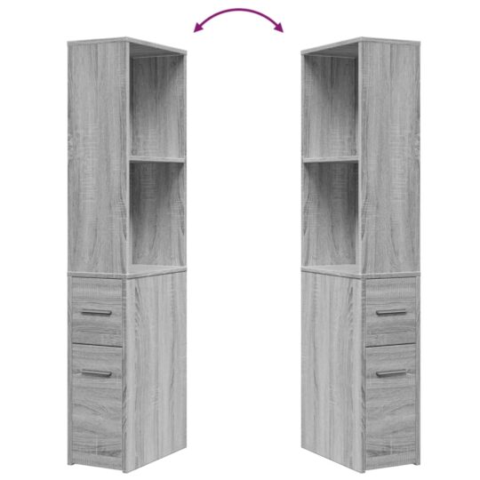 VXL8721158400987 g en hd 6 Dulap de baie îngust cu roți, gri sonoma, lemn prelucrat VXL8721158400987 g en hd 6